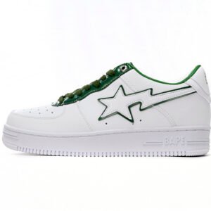 A Bathing Ape Bape Sta Low White Green edge 1J30-191-017
