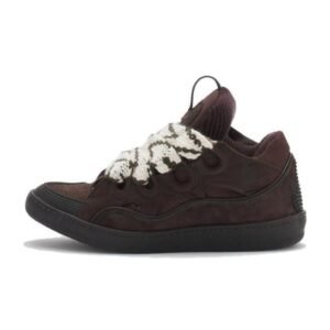 Lanvin Sneakers Calfskin, Polyester in Brown