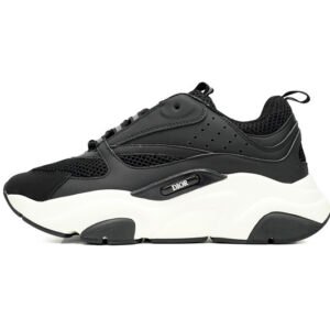 Dior White, Blue, & Black 'B22' Sneakers Black And White