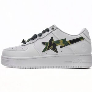 A Bathing Ape Bape Sta Low White Green Camouflage 1H20-191-045