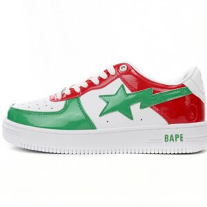 A Bathing Ape Bape Sta Low Red white and Green 1180-191-004