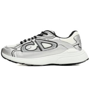 Dior Light Grey 'B30' Sneakers Black Silver 3SN279 ZMA1 6141