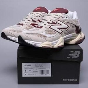 New Balance 9060 Burgundy Cream Sneakers