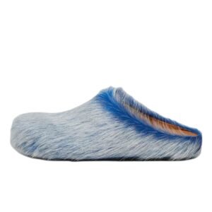 Marni Long hair Calfskin Fussbett Clogs Blue SBMR000600P8006