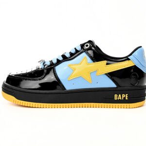 A Bathing Ape Bape Sta Low Black, Blue, And Yellow 1H20 191 046