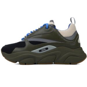 Dior Olive Green 'B22' Sneakers Cream
