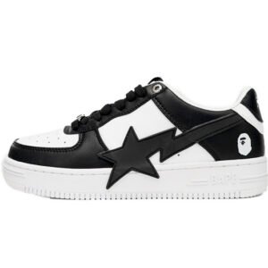 A Bathing Ape Bape Sta Low Black And White Star OZXSH W291 306M