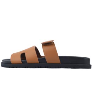 Hermes Flat Flip Flops Brown