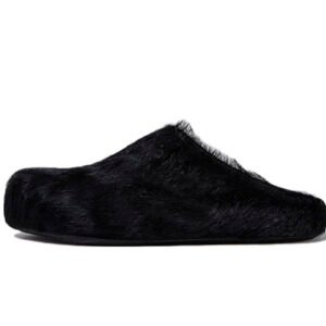 Marni Long hair Calfskin Fussbett Sabot Black SBMR000600P412200N99