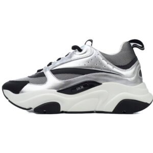 Dior Black Grey Silver 'B22' Sneakers Cream