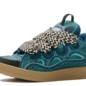 Lanvin Leather Curb Crystal Petrol Blue Men's - FM-SKRK11-STRA-H21