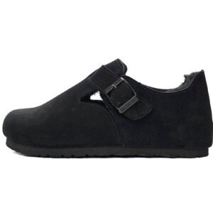 Birkenstock London Shearling Suede Leather Black 1014960